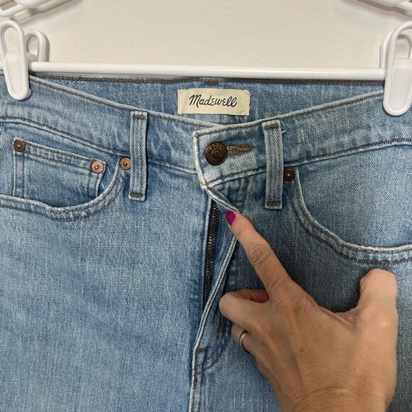 Madewell Women’s classic straight jeans size 25 high rise Cropped Blue Denim - Picture 8 of 13